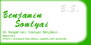benjamin somlyai business card